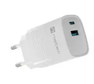Natec Ribera GaN 1xUSB-A+1xUSB-C 30W Biały