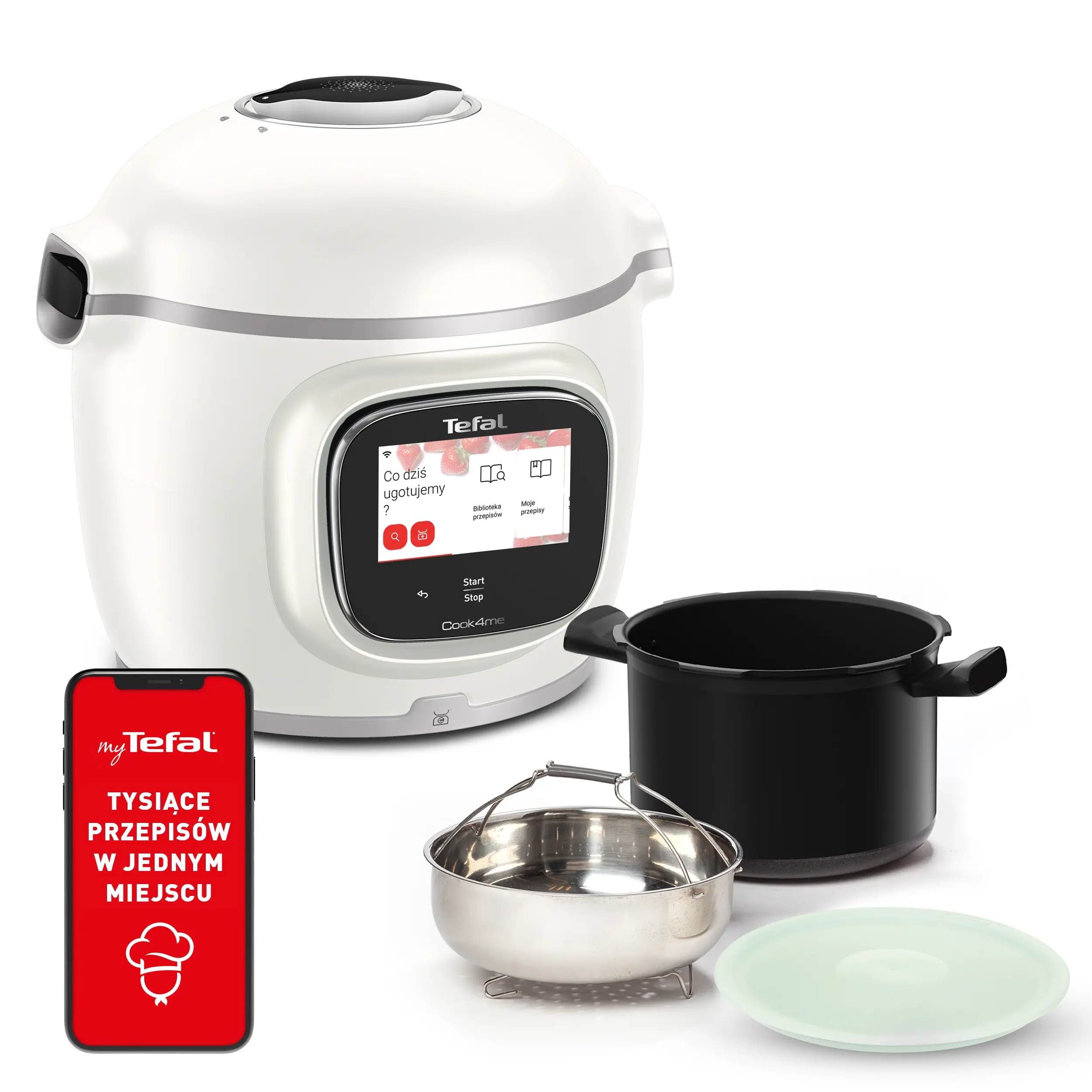 Multicooker Tefal Cook4me Touch Pro CY9431 + Pokrywa do przechowywania XA612020 1600W 6l Kosz do gotowania na parze