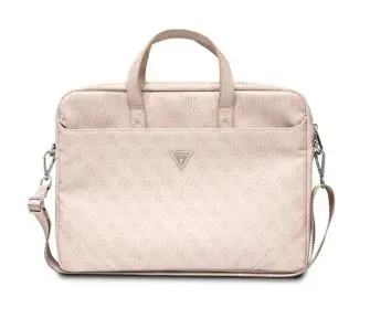 Torba na laptopa Guess Saffiano 4G Hot Stamp Triangle Logo GUCB15P4TP 16" Różowy