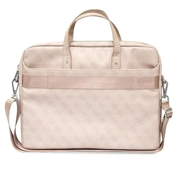 Torba na laptopa Guess Saffiano 4G Hot Stamp Triangle Logo GUCB15P4TP 16" Różowy