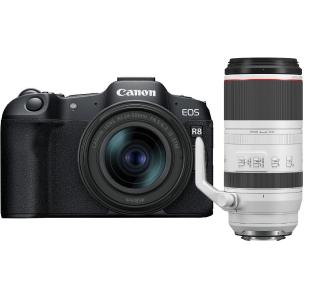 Aparat Canon EOS R8 + RF 24-50 mm f/4.5-6.3 IS STM + RF 100-500mm f/4.5-7.1L IS USM