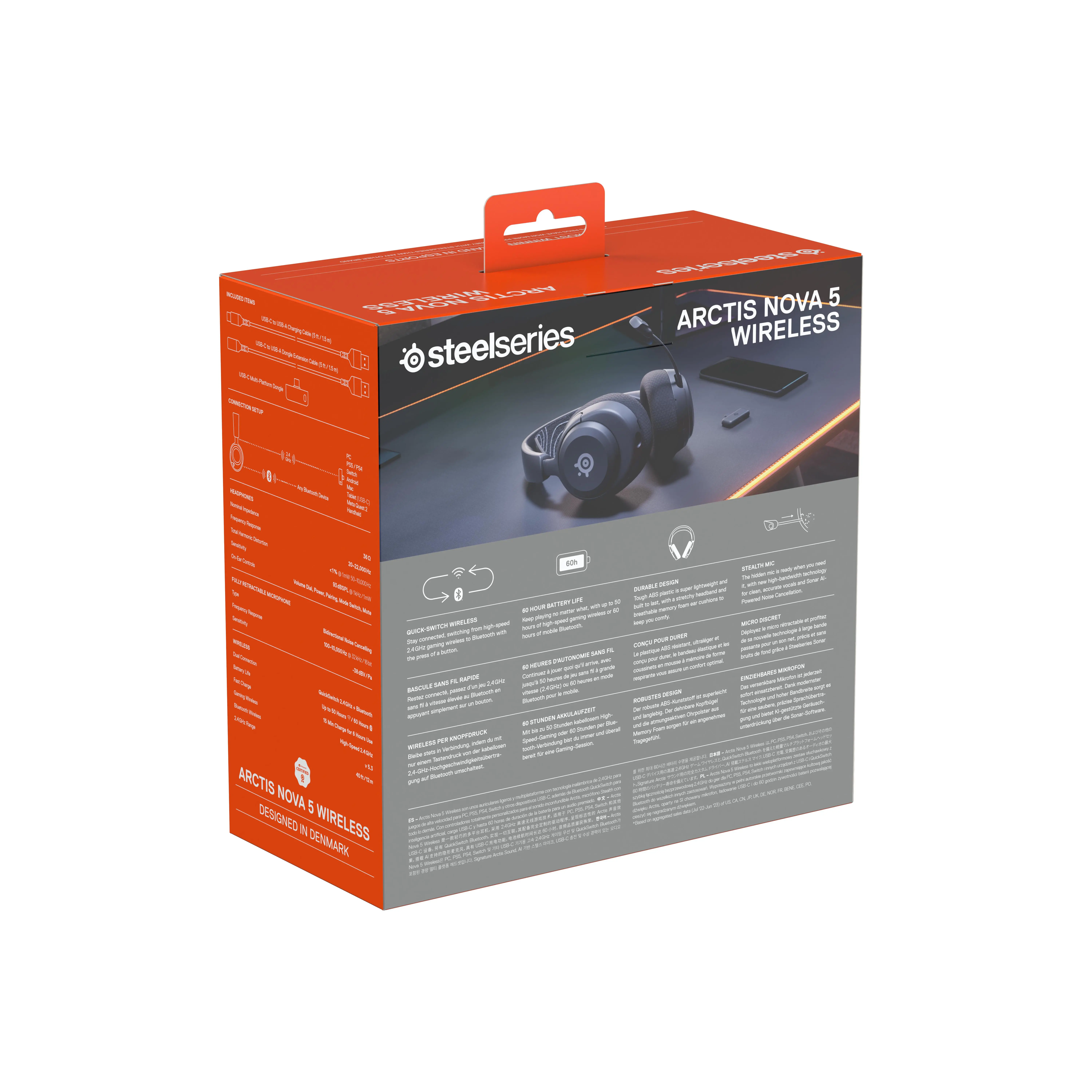 Słuchawki bezprzewodowe z mikrofonem SteelSeries Arctis Nova 5 Wireless Nauszne Czarny