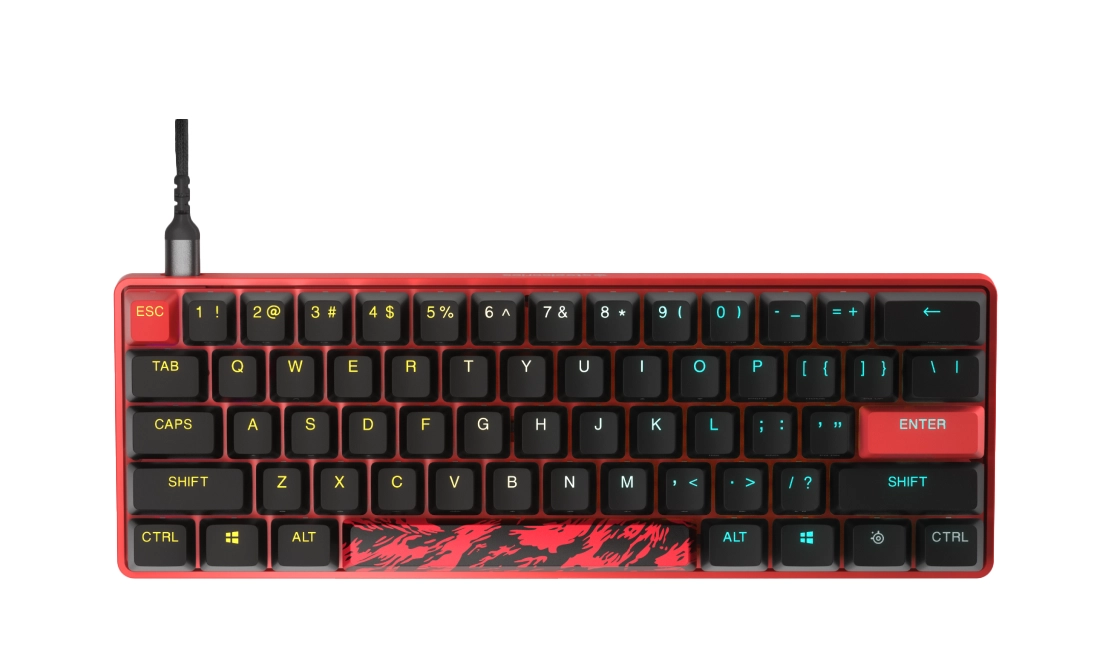 Klawiatura mechaniczna SteelSeries Apex 9 Mini FaZe Clan Limited Edition OptiPoint Czarno-czerwony
