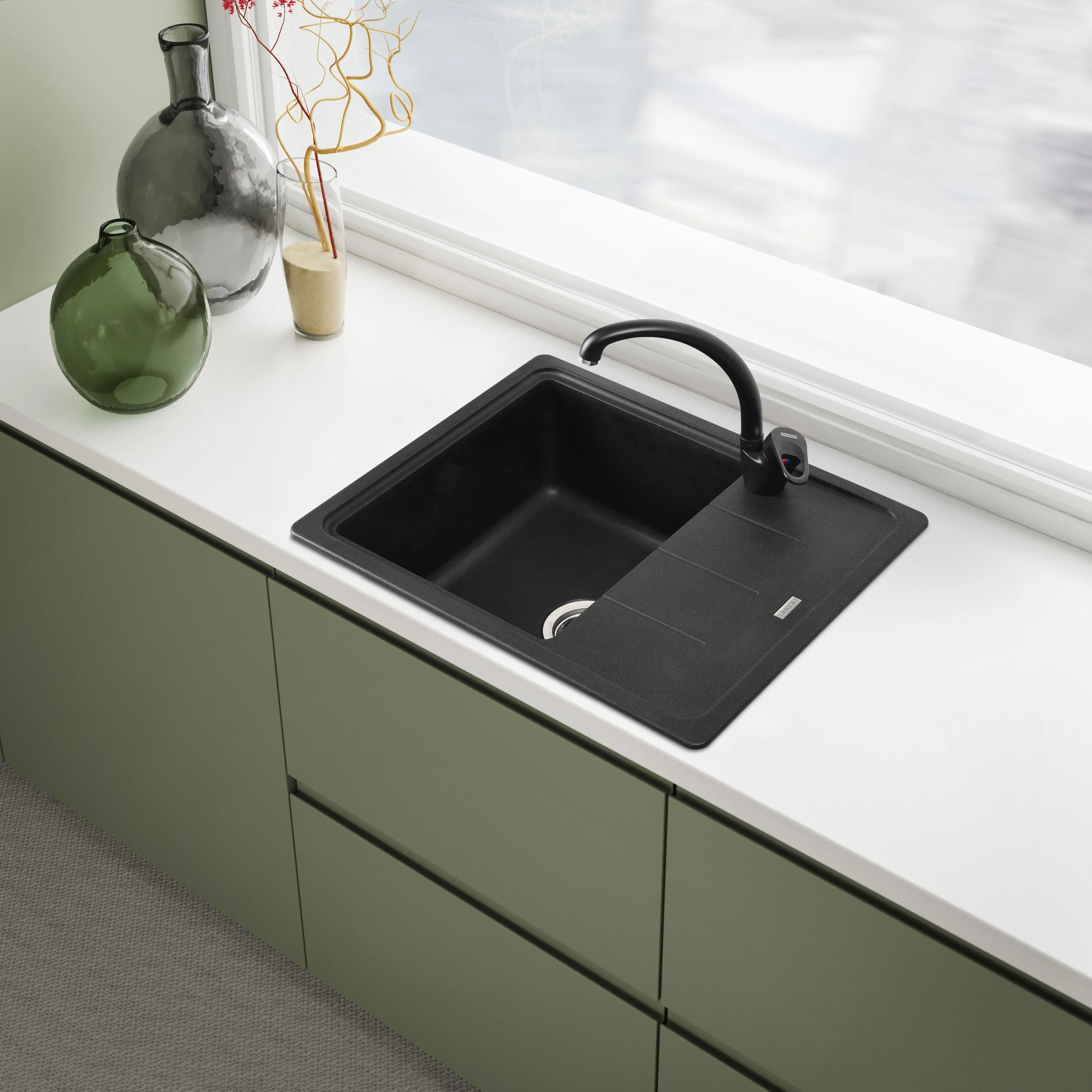 Zlewozmywak Franke BFG 611-62 Fragranit Onyx + bateria Vega Fragranit Onyx