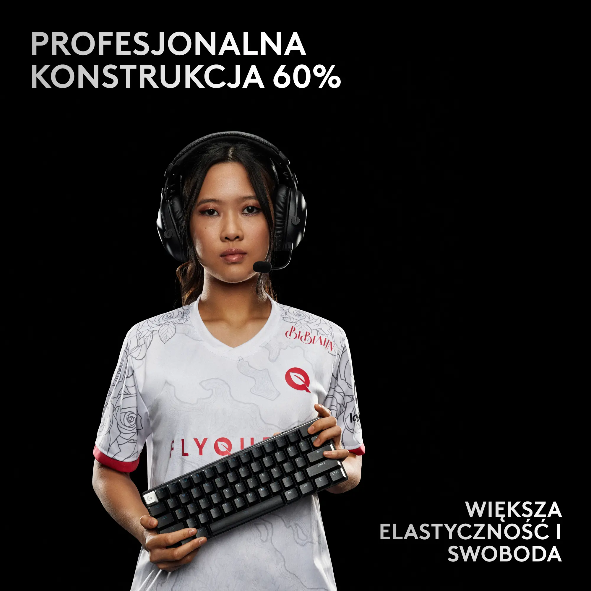 Klawiatura opto-mechaniczna Logitech Pro X 60 Lightspeed GX Tactile Czarny