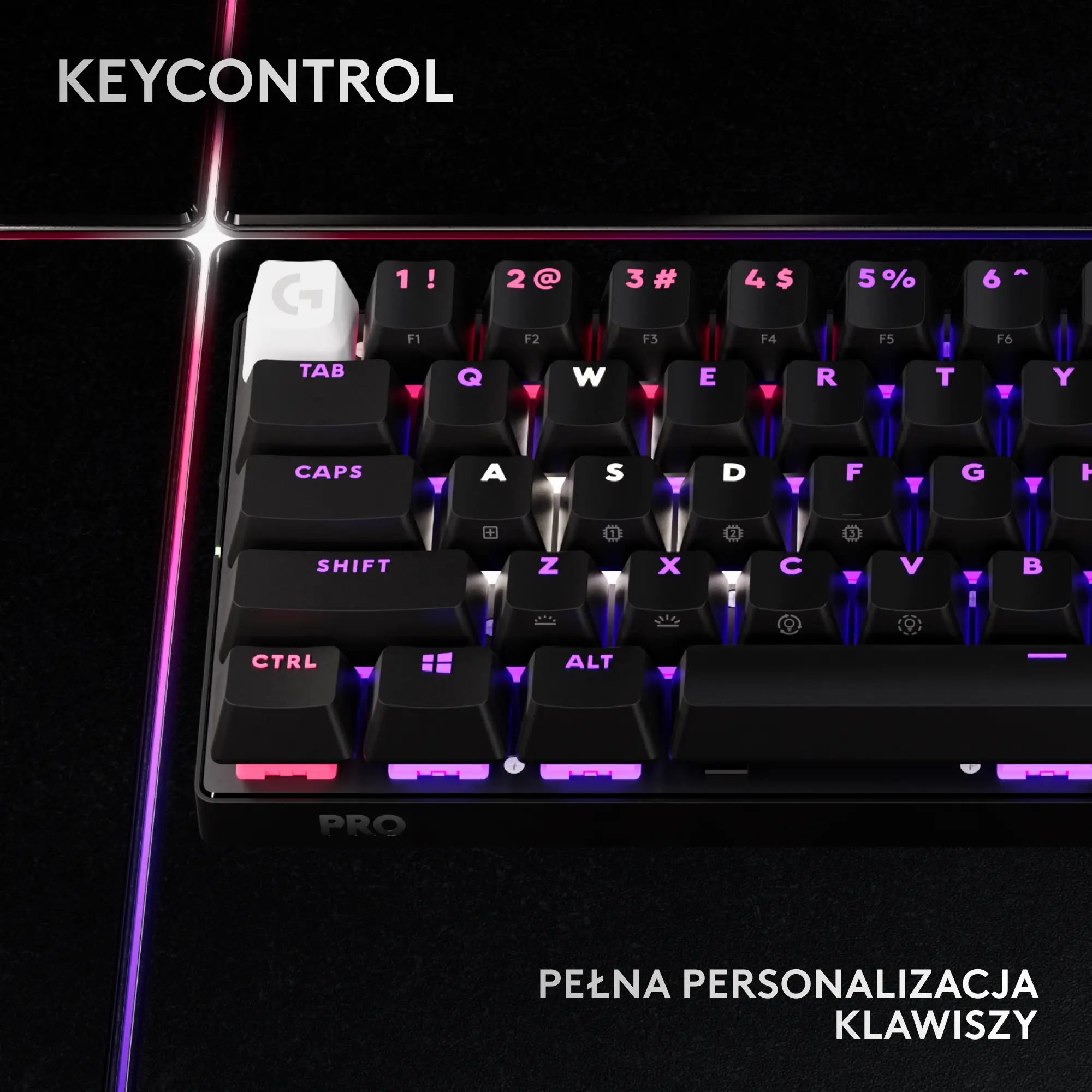 Klawiatura opto-mechaniczna Logitech Pro X 60 Lightspeed GX Tactile Czarny