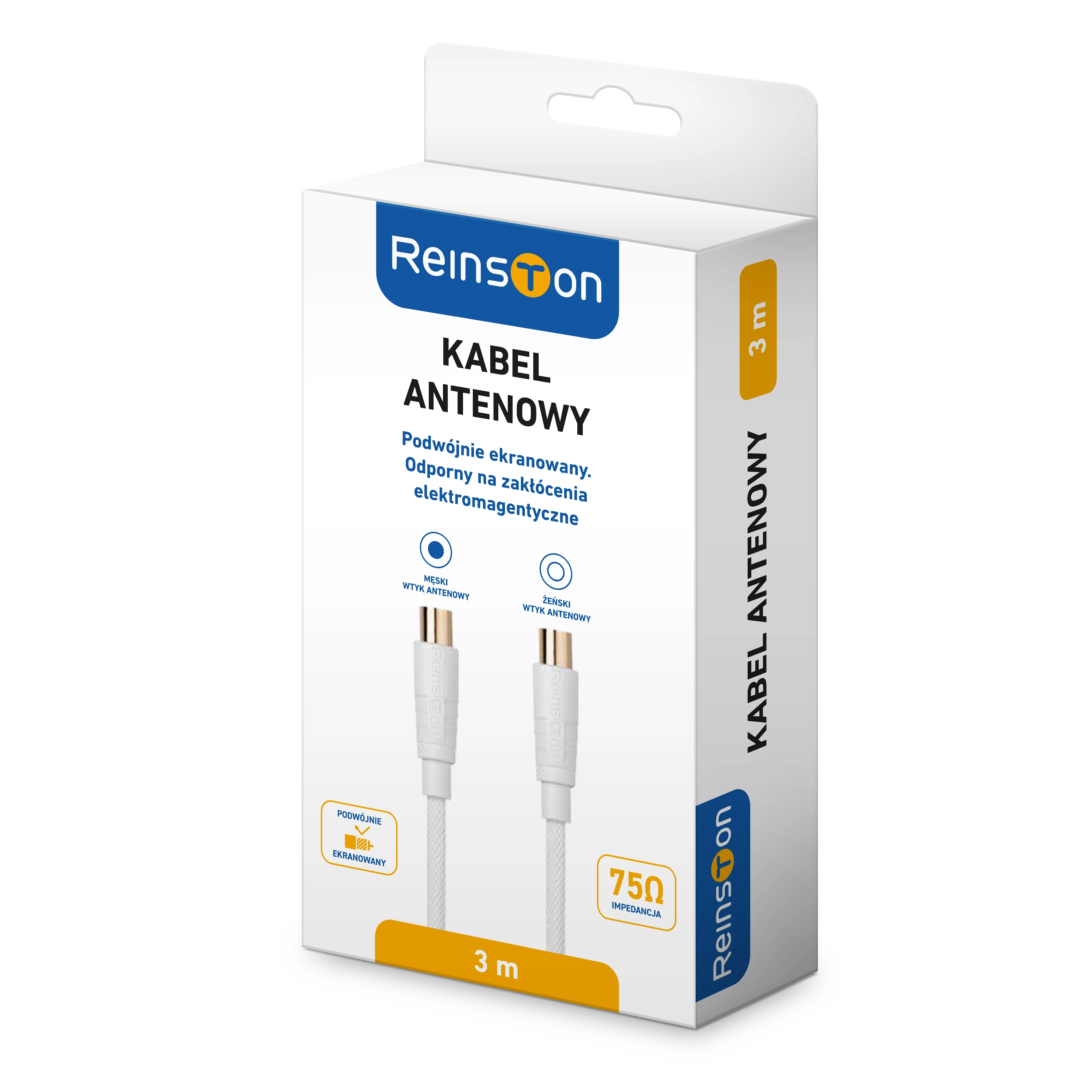 Kabel antenowy Reinston EKV007 3m Biały