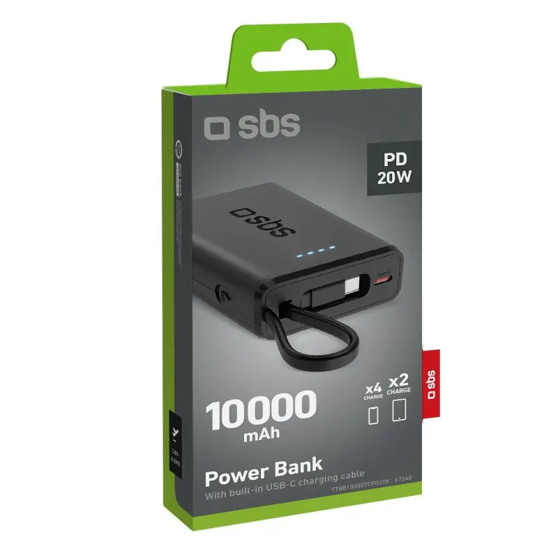 Powerbank SBS TTBB10000TCPD20K 10000mAh PD 20W Czarny