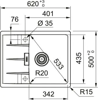 Zlewozmywak Franke Centro CNG 611-62 Fragranit Szary