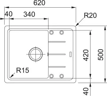 Zlewozmywak Franke Basis BFG 611-62 Fragranit Szary