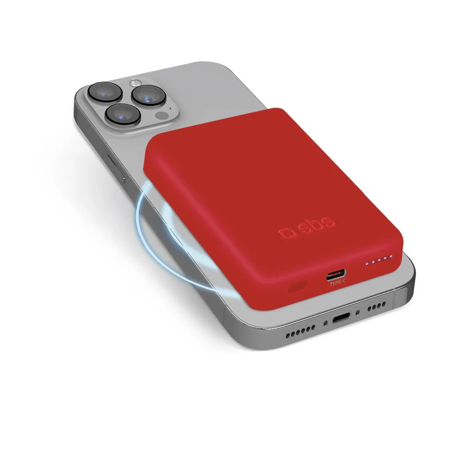 Powerbank SBS TEBB5000MAG1CR 5000mAh Magsafe 10W Czerwony