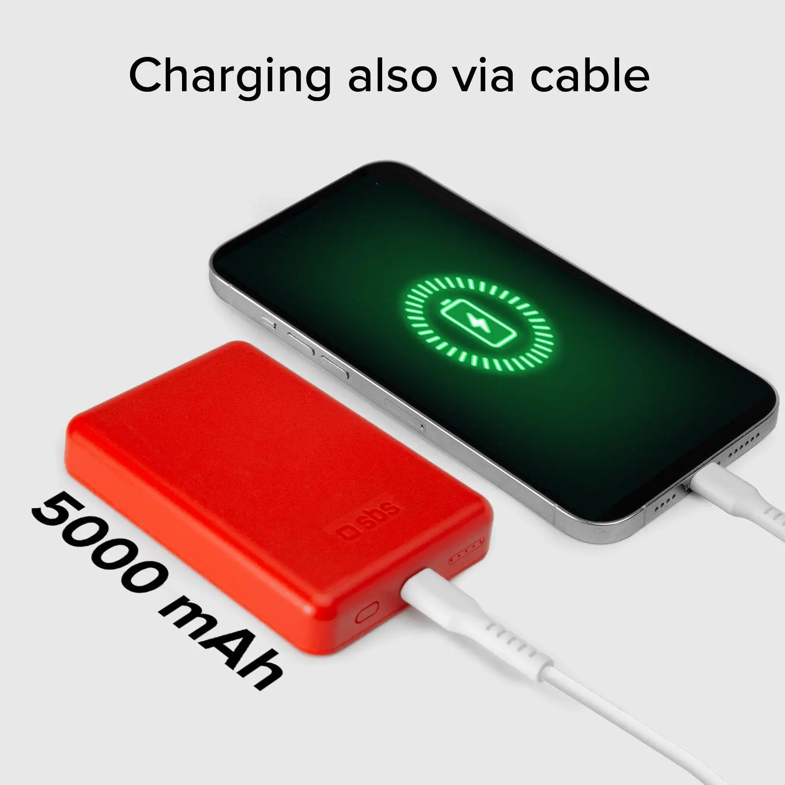 Powerbank SBS TEBB5000MAG1CR 5000mAh Magsafe 10W Czerwony