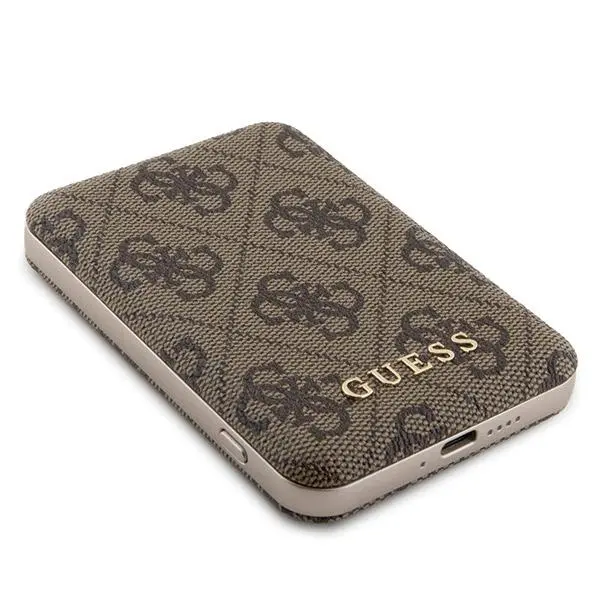 Etui Guess Zestaw do iPhone 15 Pro Max + Powerbank 5000mAh MagSafe 4G Metal Logo Brązowy