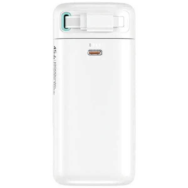 Powerbank USAMS Fast Charge XMF Series ze zwijanym kablem Lightning 18000mAh PD45W Biały