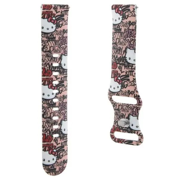 Pasek Hello Kitty Uniwersalny Silicone Tags Graffiti strap 20mm Różowy