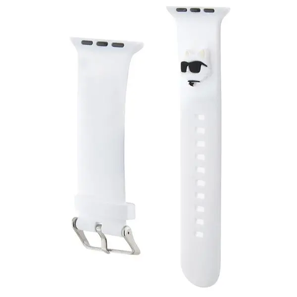 Pasek Karl Lagerfeld do Watch 42/44/45/49mm strap 3D Rubber Choupette Head Biały