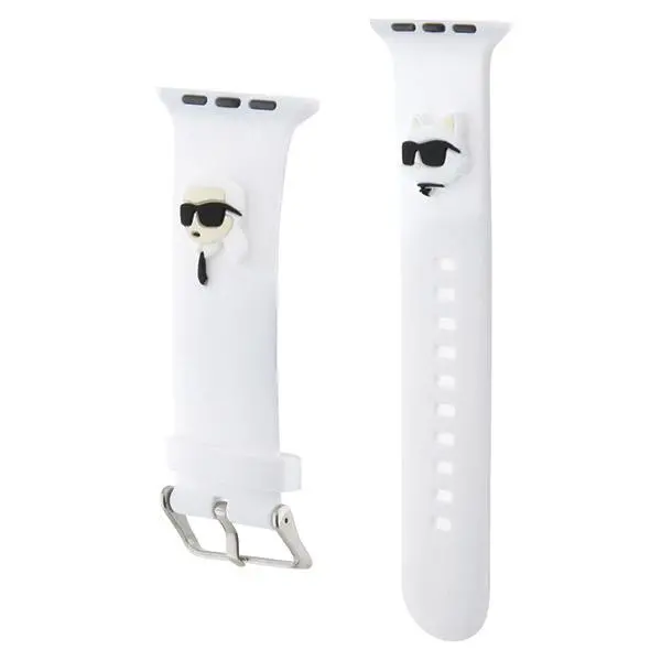 Pasek Karl Lagerfeld do Watch 38/40/41mm strap 3D Rubber Karl&Choupette Heads Biały