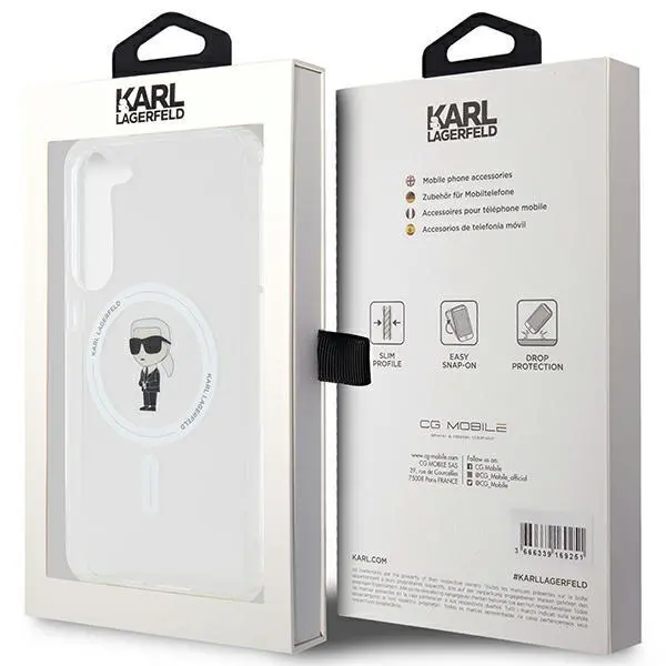 Etui Karl Lagerfeld IML Ikonik MagSafe do Samsung Galaxy S24+ Przezroczysty