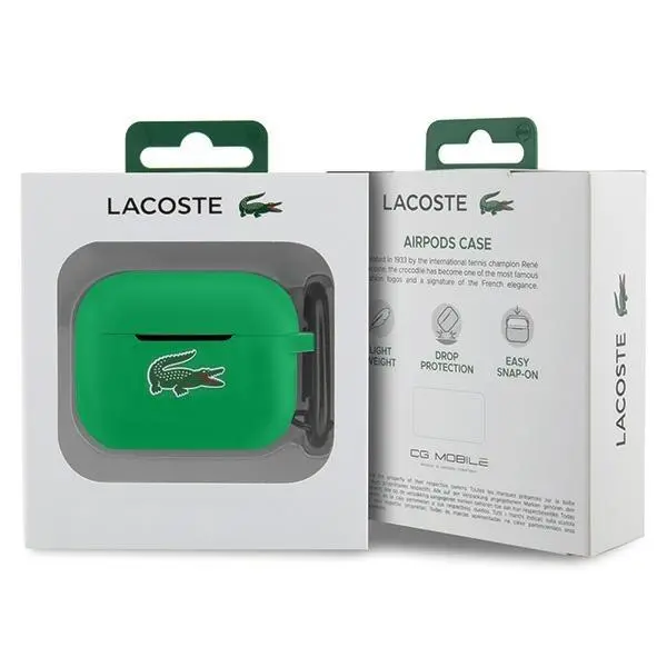 Etui na słuchawki Lacoste LCAP2SLON Cover Silicone Croc Logo do AirPods Pro 2 (2022/2023) Zielony