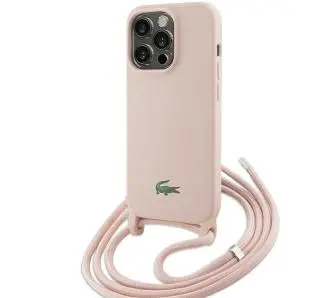 Etui Lacoste LCHCP15LSCCRLP Hardcase Silicone Cord do iPhone 15 Pro Jasnoróżowy