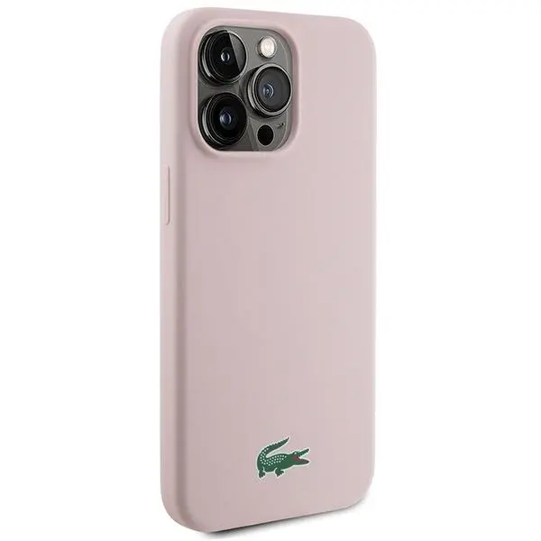 Etui Lacoste LCHMP15LSLOI Hardcase Silicone MagSafe do iPhone 15 Pro Różowy