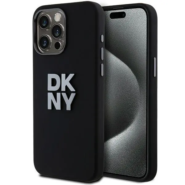 Etui DKNY Hardcase Liquid Silicone Metal Logo do iPhone 15 Pro Czarny