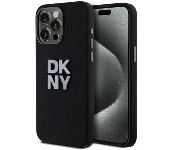 Etui DKNY Hardcase Liquid Silicone Metal Logo do iPhone 15 Pro Czarny