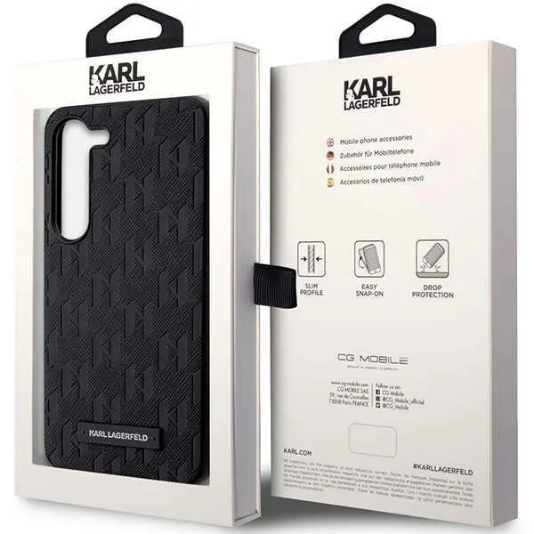 Etui Karl Lagerfeld Hardcase Saffiano Mono Metal Logo do Samsung Galaxy S24+ Czarny