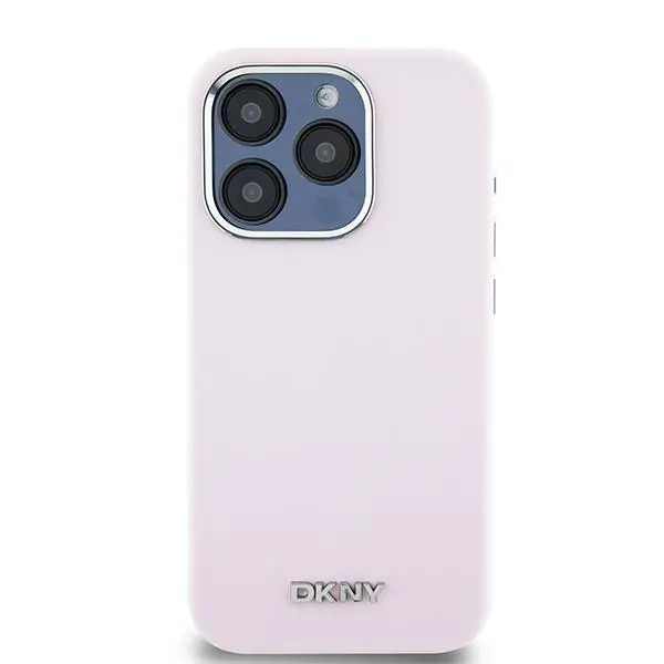 Etui DKNY Hardcase Liquid Silicone Small Metal Logo MagSafe do iPhone 15 Pro Różowy