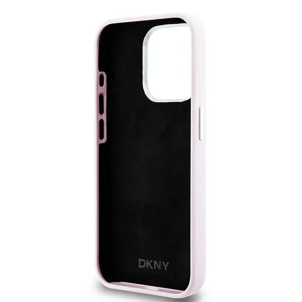 Etui DKNY Hardcase Liquid Silicone Small Metal Logo MagSafe do iPhone 15 Pro Różowy