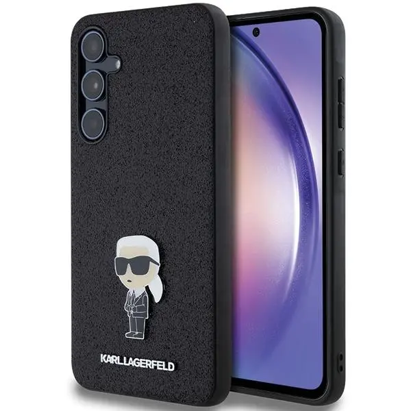 Karl Lagerfeld Hardcase Fixed Glitter Ikonik Logo Metal Pin do Samsung Galaxy A55 Czarny
