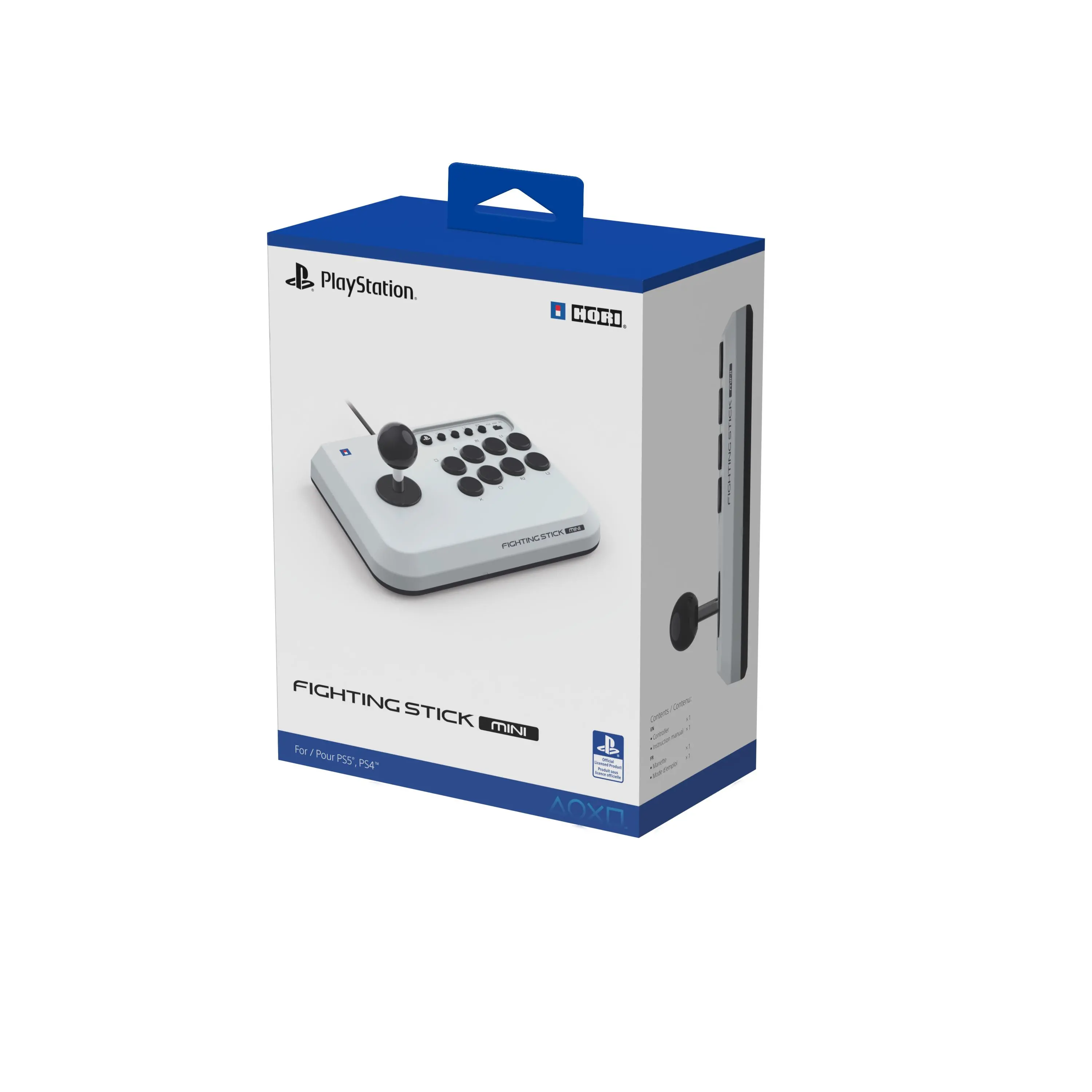 Kontroler Hori SPF-038U Fighting Stick Mini do PC PS5 PS4 Przewodowy Biały