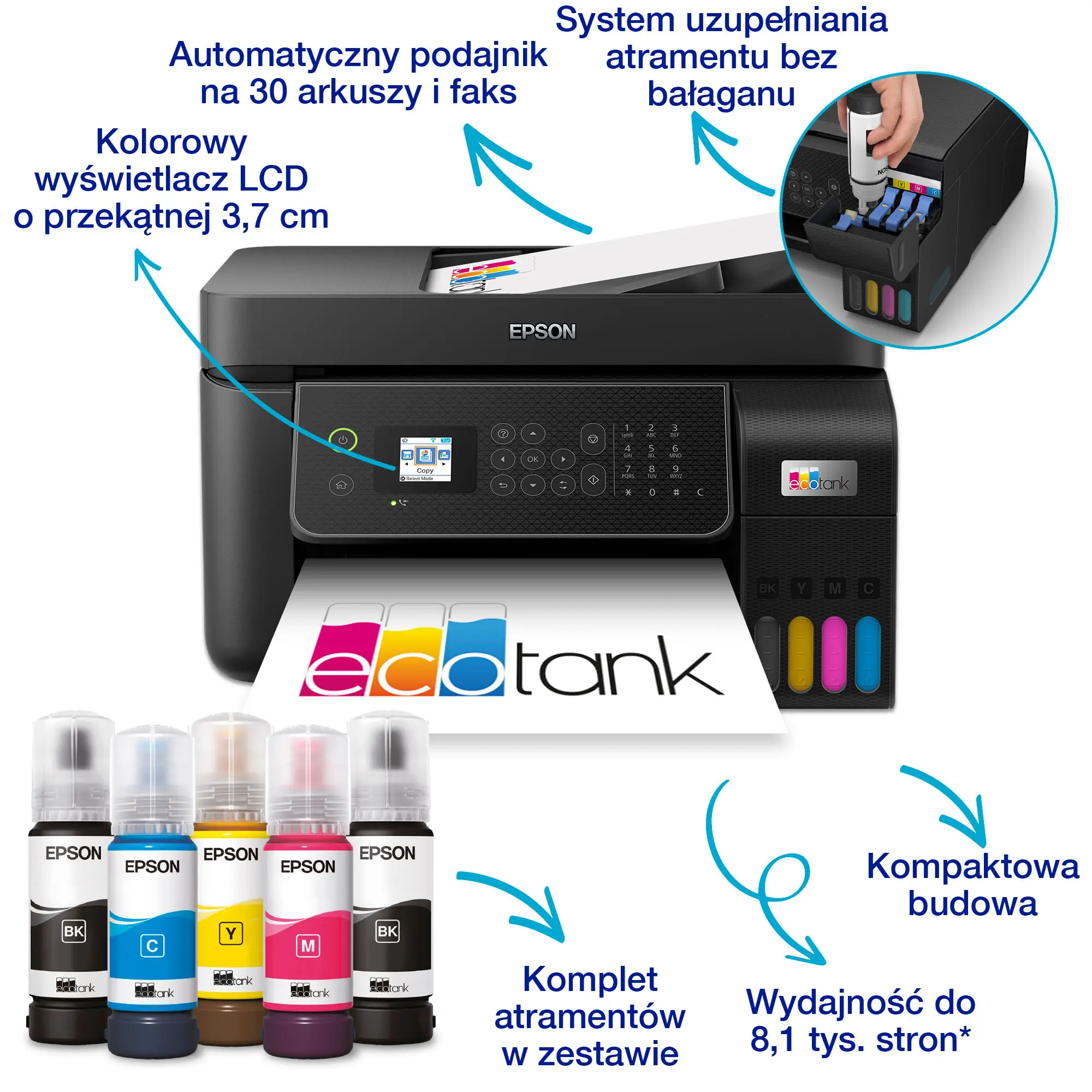 Urządzenie wielofunkcyjne Epson EcoTank L5310 WiFi Czarny