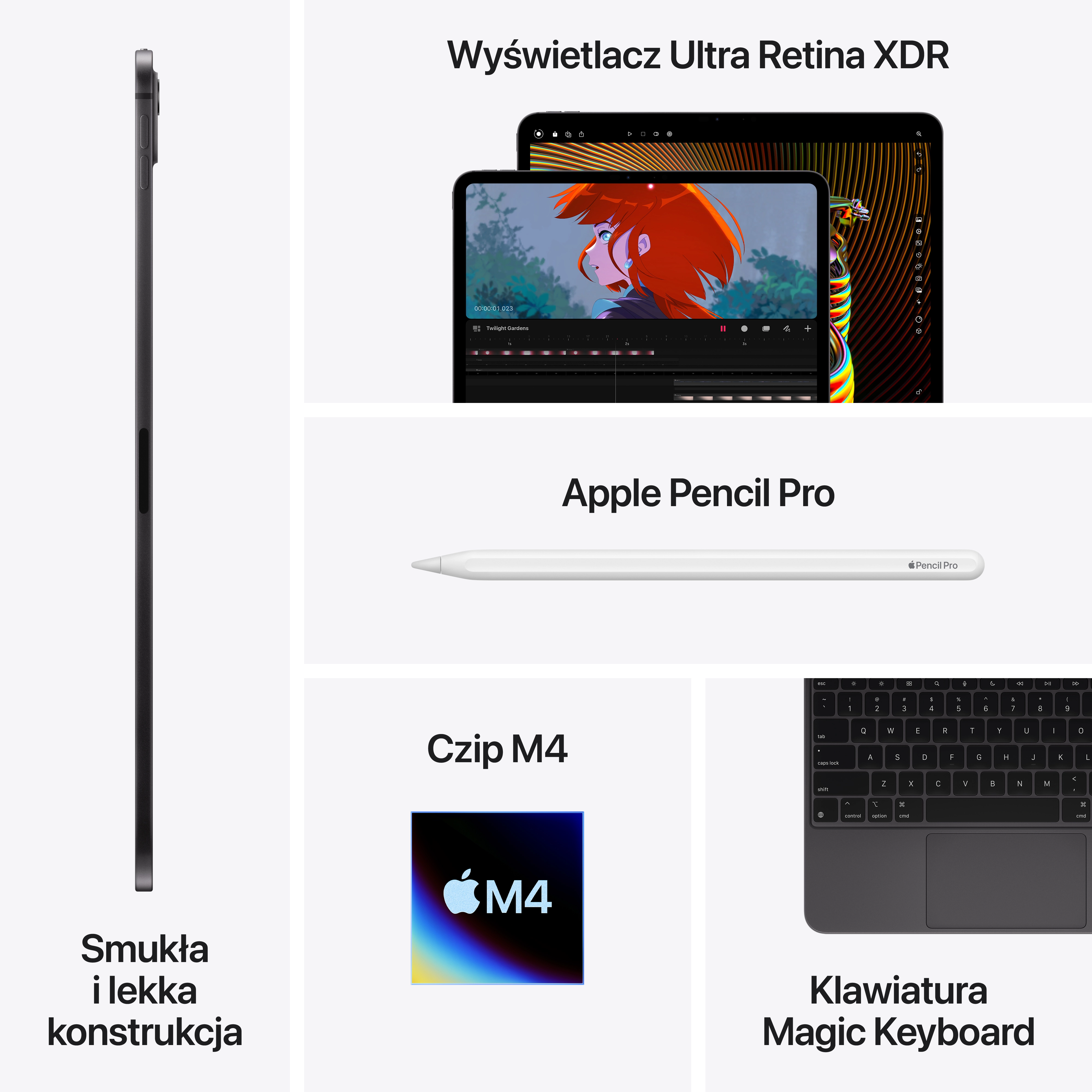 Apple iPad Pro 5 gen 2024 11"8/512GB Wi-Fi Cellular 5G Gwiezdna czerń