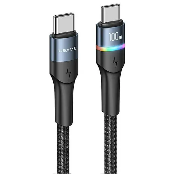 Kabel USAMS U76 USB-C na USB-C PD Fast Charging 100W 1,2m Czarny