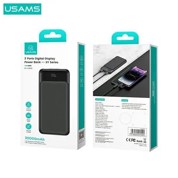 Powerbank USAMS US-CD202 30000mAh 10W Czarny