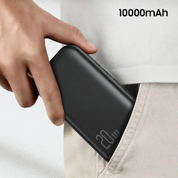 Powerbank USAMS PB63 3w1 10000mAh 20W Wtyczka US/EU Czarny