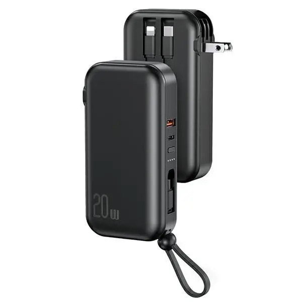 Powerbank USAMS PB63 3w1 10000mAh 20W Wtyczka US/EU Czarny