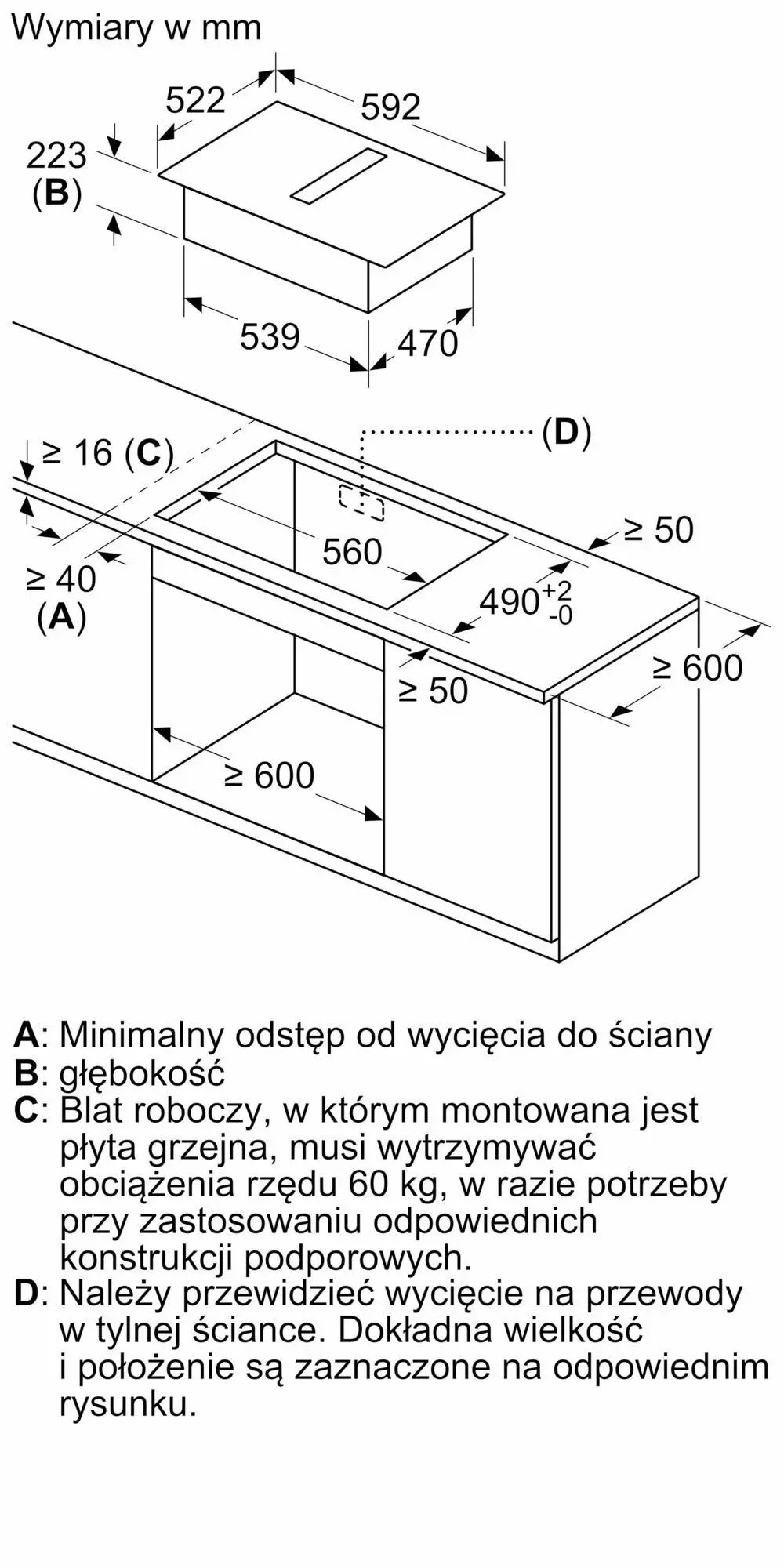 Płyta indukcyjna z okapem Bosch Serie 4 PVS611B16E 59,2cm