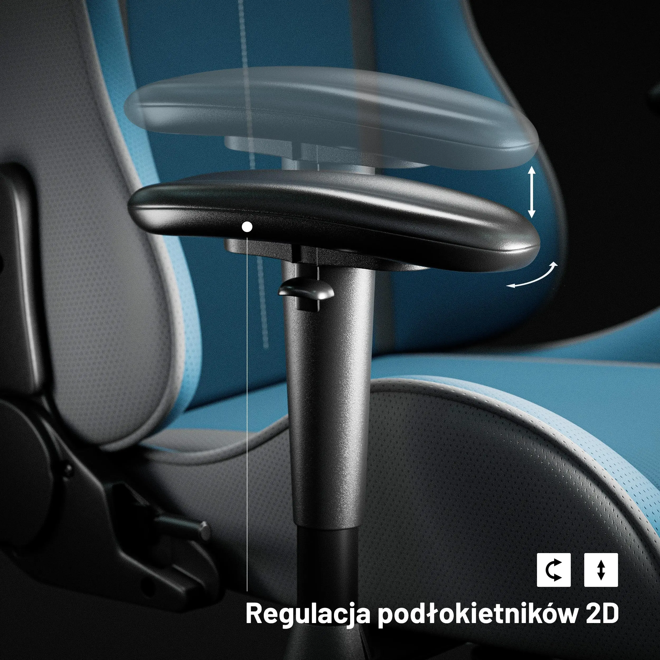 Fotel Diablo Chairs X-Starter Gamingowy do 136kg Tkanina Niebieski