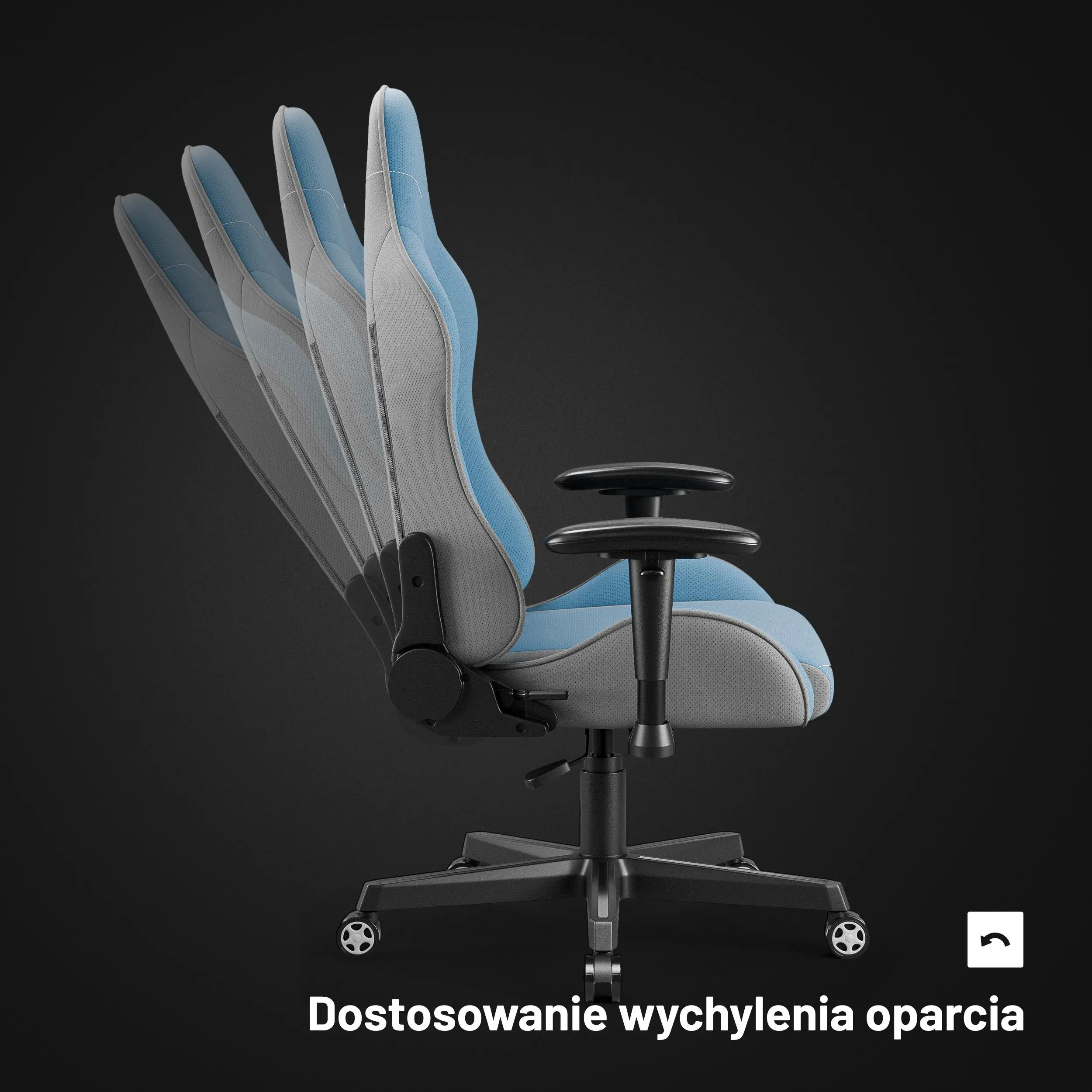 Fotel Diablo Chairs X-Starter Gamingowy do 136kg Tkanina Niebieski