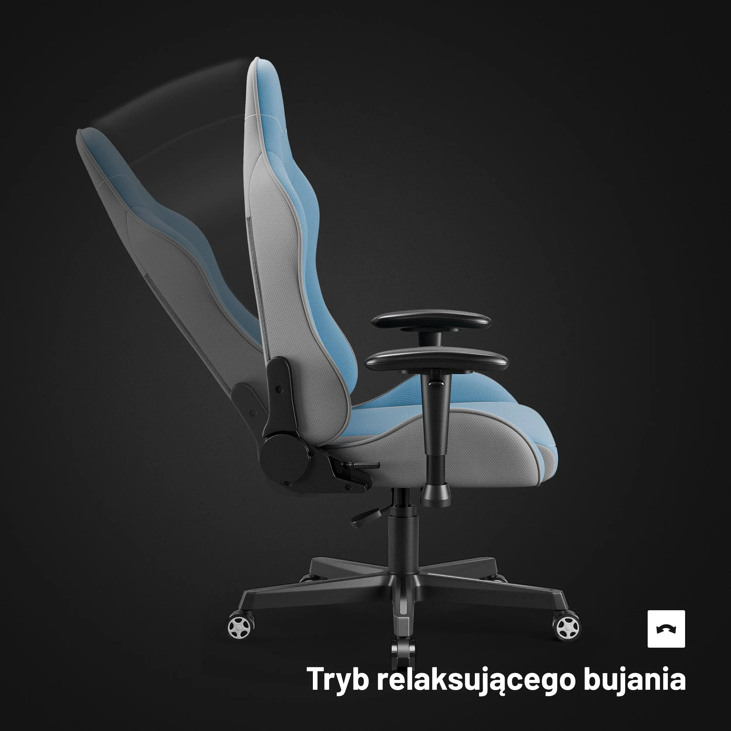 Fotel Diablo Chairs X-Starter Gamingowy do 136kg Tkanina Niebieski