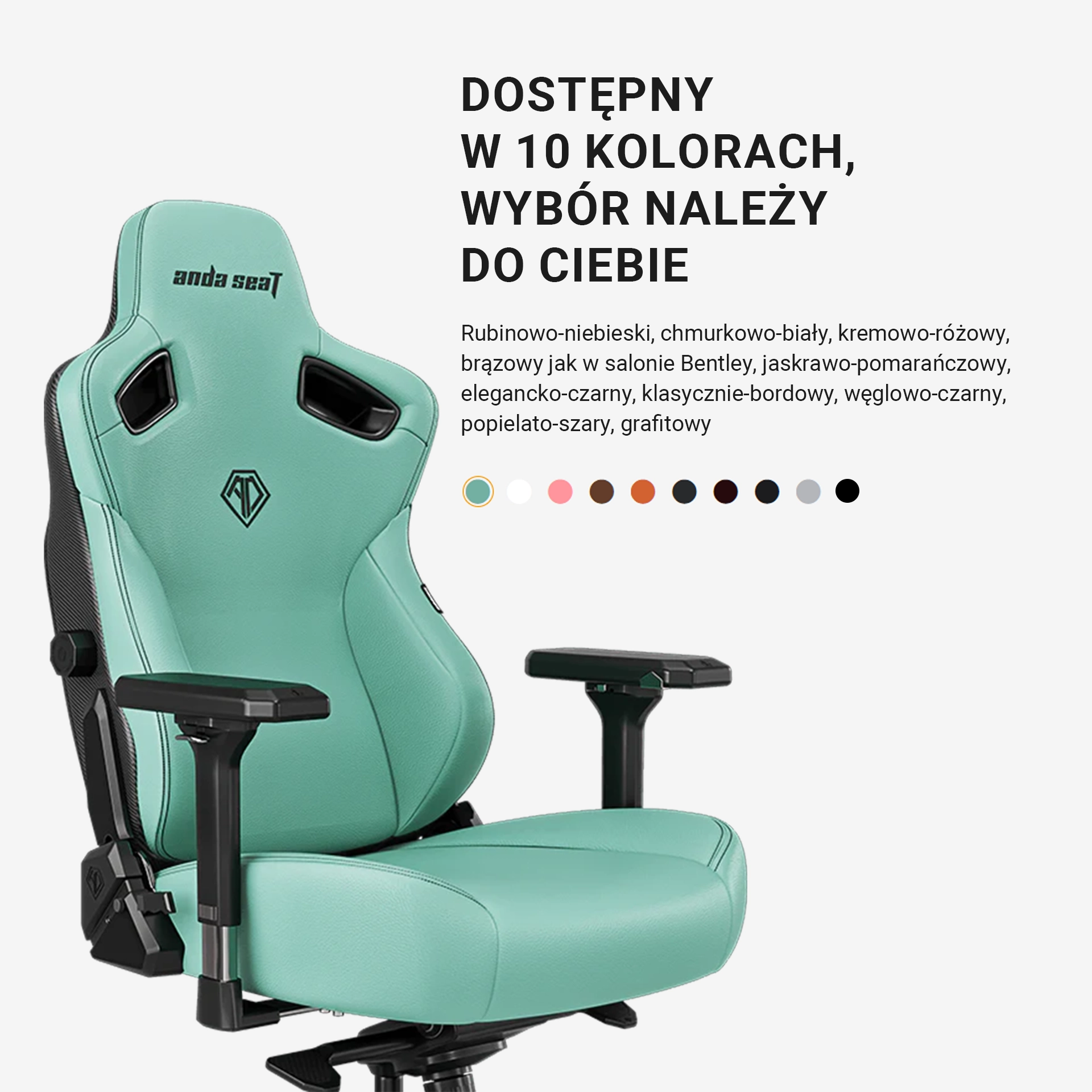 Fotel Anda Seat Kaiser 3 XL Gamingowy do 200kg Skóra ECO Zielony