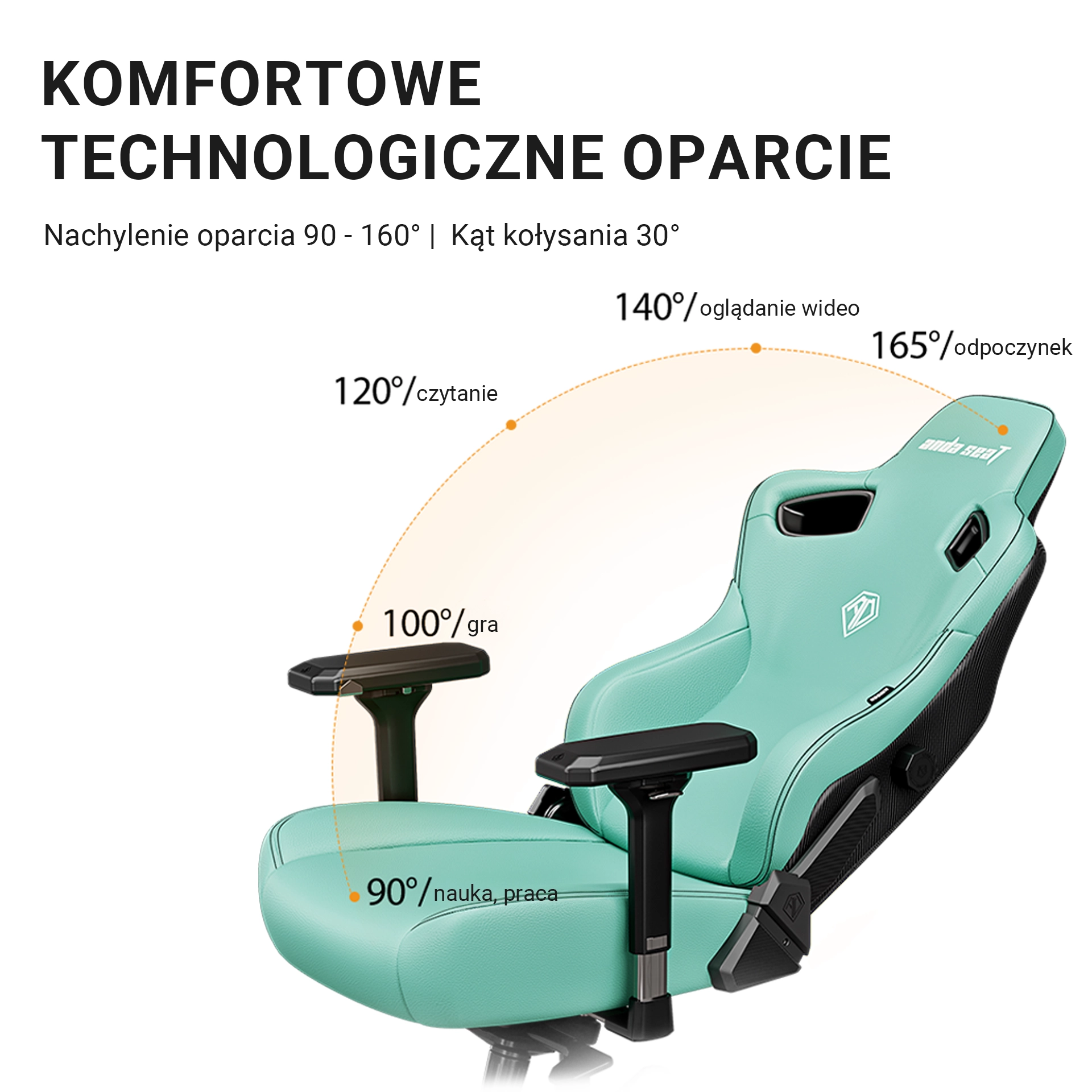 Fotel Anda Seat Kaiser 3 XL Gamingowy do 200kg Skóra ECO Zielony