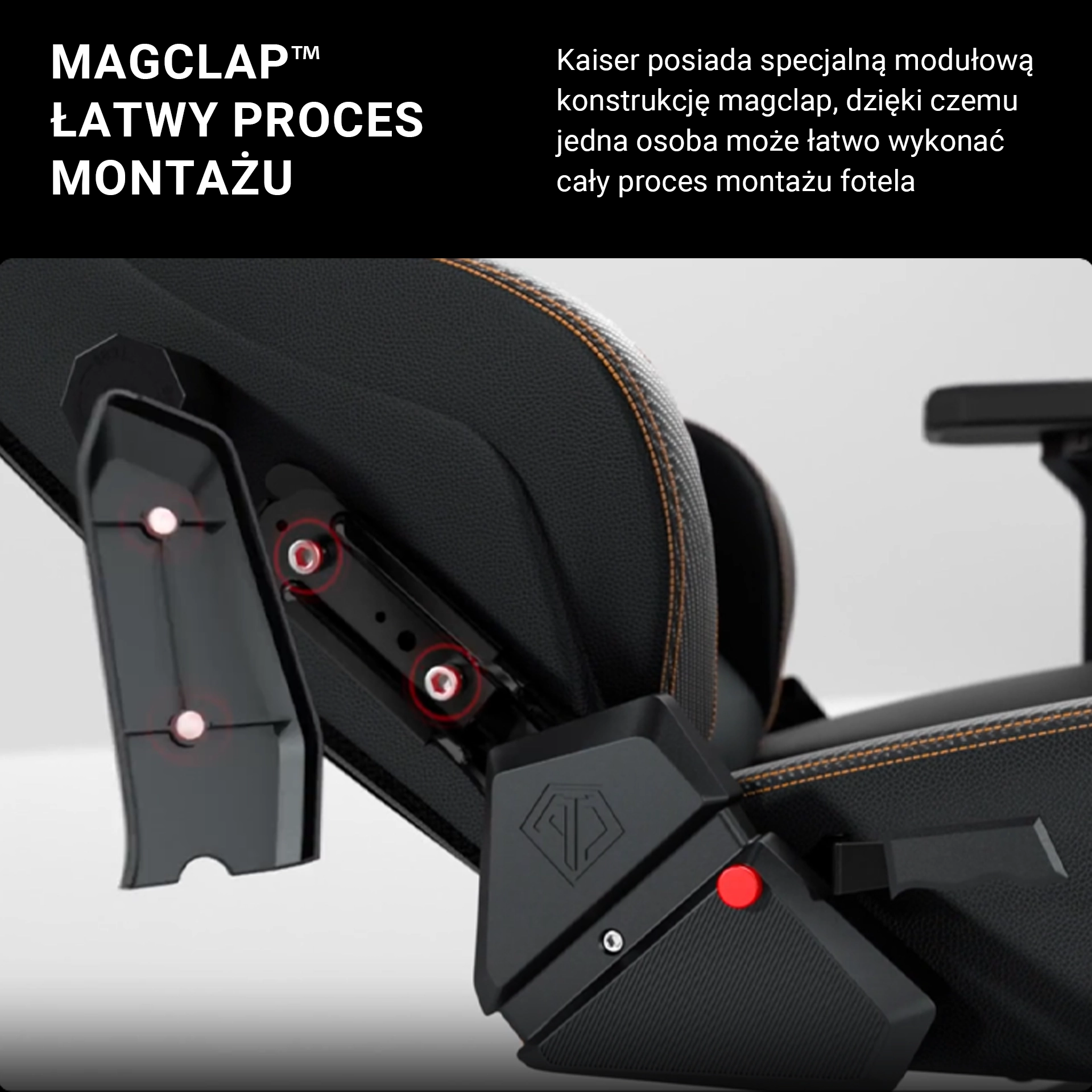 Fotel Anda Seat Kaiser 3 L Gamingowy do 150kg Skóra ECO Pomarańczowy
