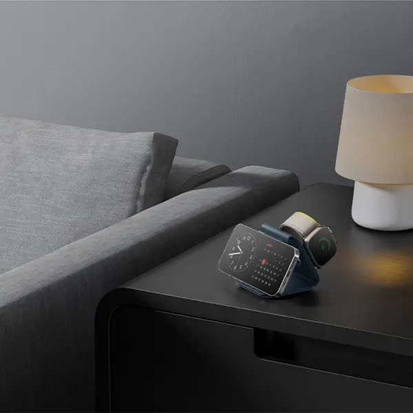 Ładowarka indukcyjna Energea Bazic GoMag Trio Plus 3W1 15W Różowy