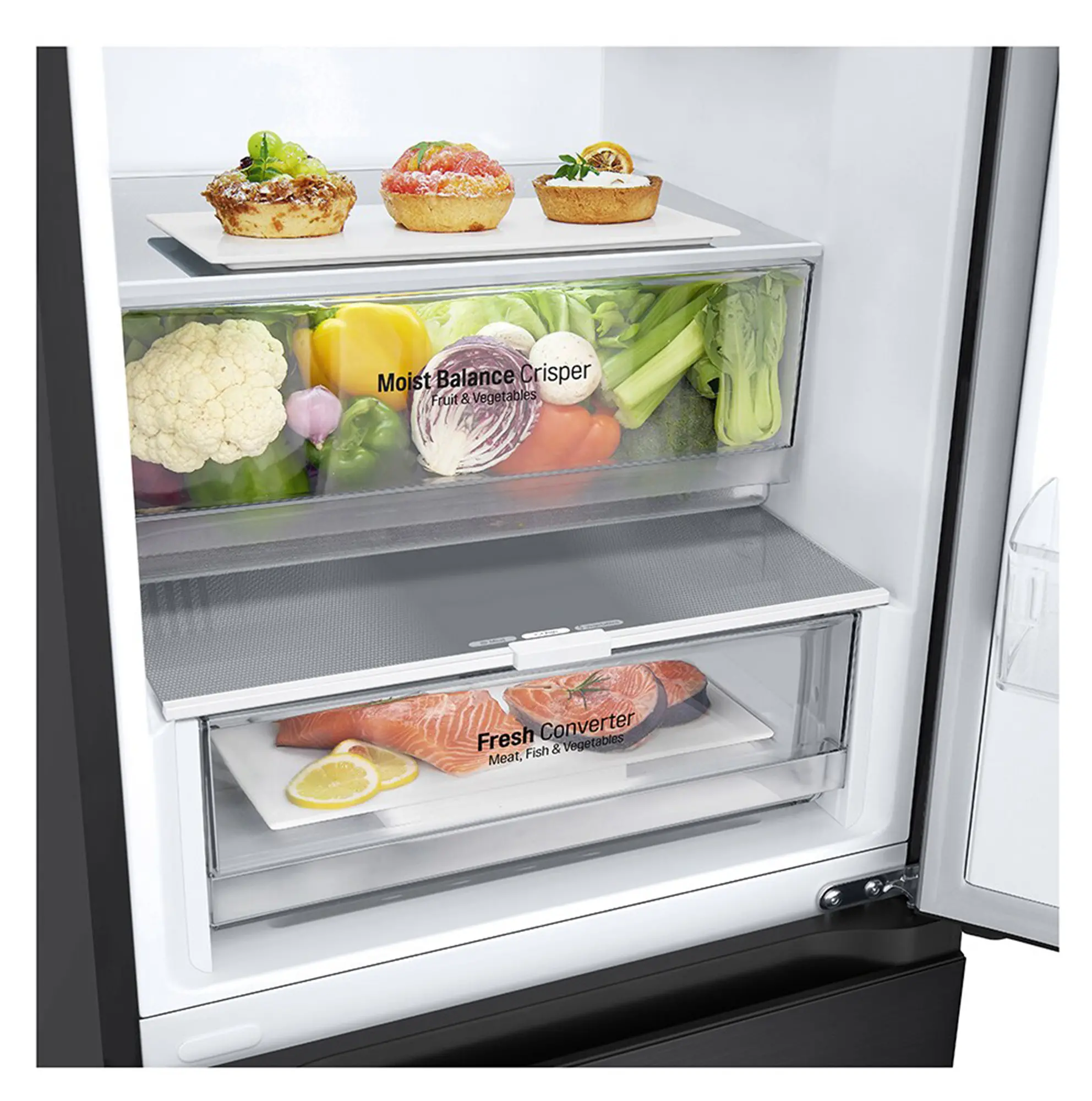 Lodówka LG GBV3100CEP Pełny No Frost 186cm Szuflada z kontrolą wilgotności Ciemny grafit mat