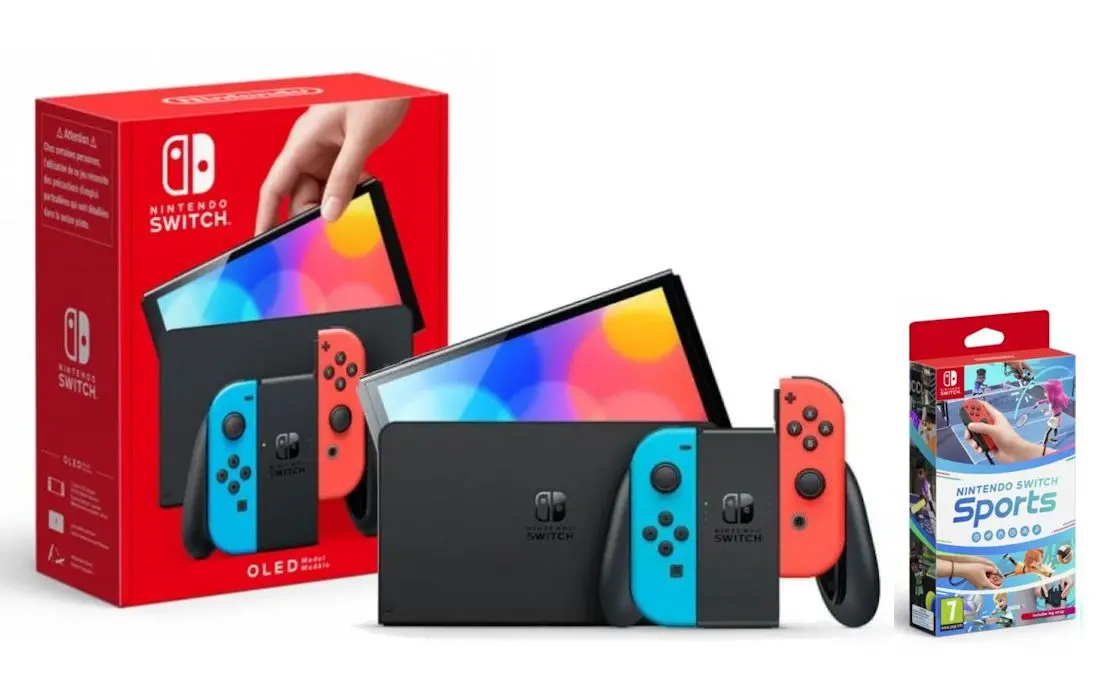 Konsola Nintendo Switch OLED Czerwono-niebieski + Switch Sports