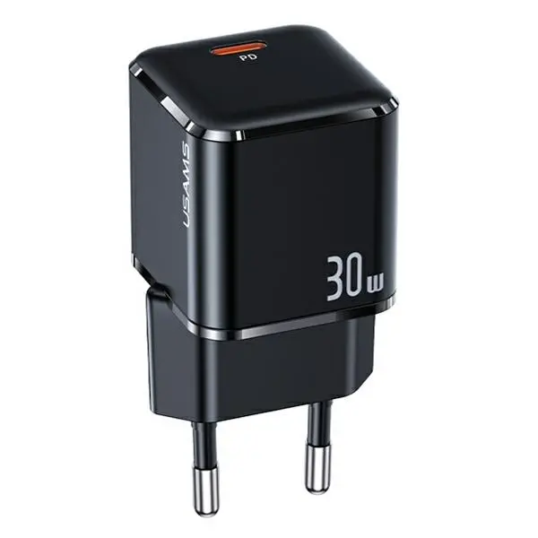 Ładowarka sieciowa USAMS T45 USB-C MINI 30W PD FC Czarny