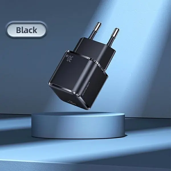 Ładowarka sieciowa USAMS T45 USB-C MINI 30W PD FC Czarny
